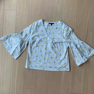 Banana Republic Lemon Print Top Size M